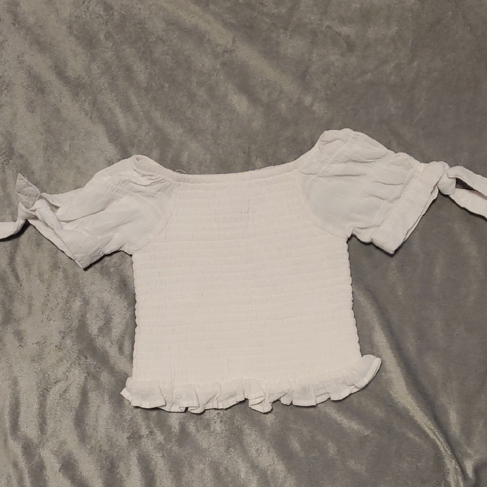 White Ruffled Kids Blouse